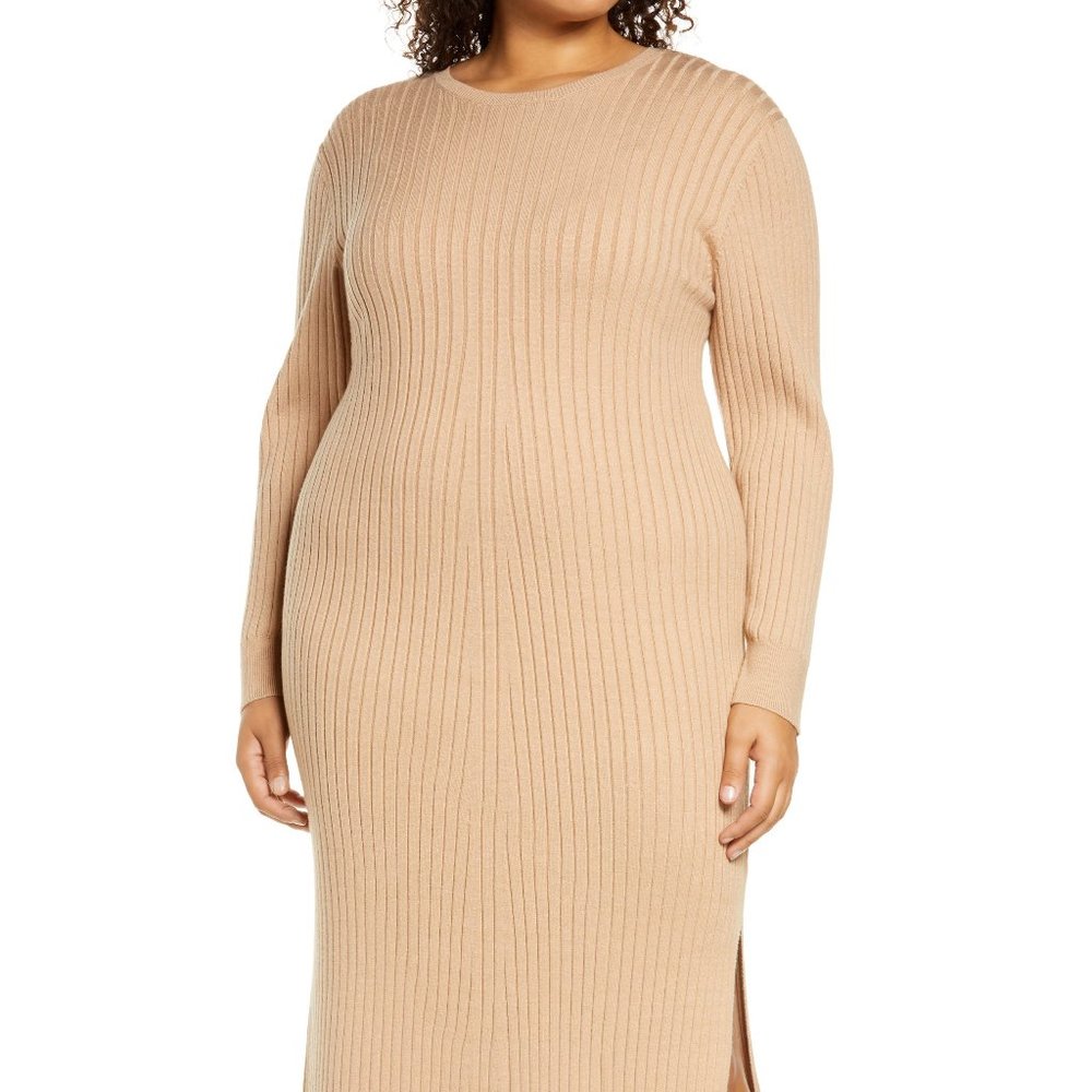 NWOT,  Plus Size Women's Wayf X Bff Hollie Tie Back Long Sleeve Sweater Dress